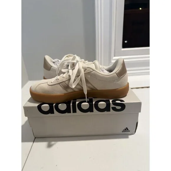 NWB Adidas VL Court 3.0 Womens Sneaker Cream Gold Low Top Size US 6.5 $75 [jb] - Picture 14 of 16